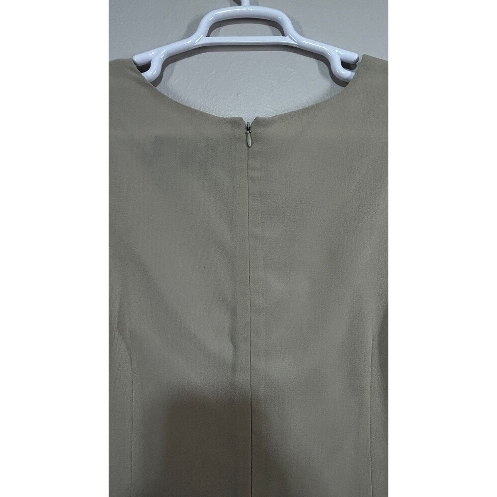 Montee Dress Womens 16W Sleeveless Embroidered Sheath Lined Zipper  Vent Beige - Picture 8 of 9